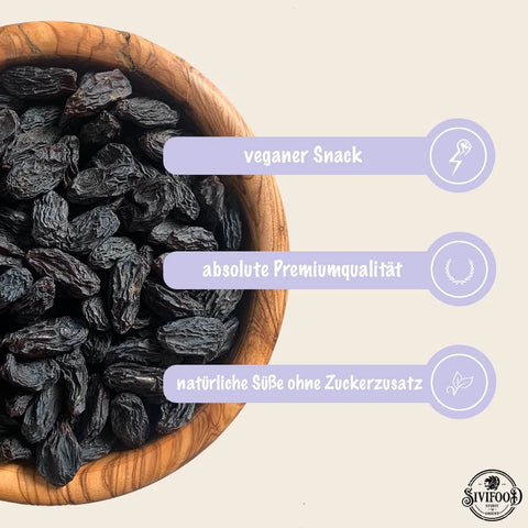 SIVIFOOD schwarze Jumbo Rosinen 300g