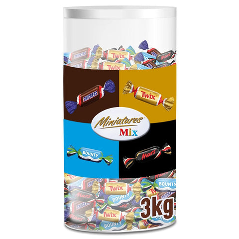Miniatures Mix | 3kg | Mini Schokoriegel | Großpackung Schokolade | Party Mix