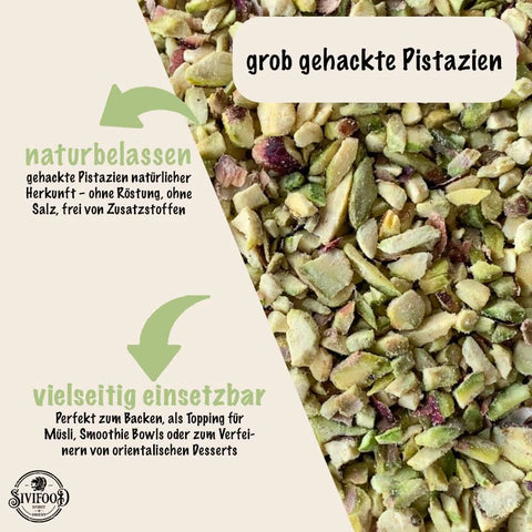 SIVIFOOD Pistazienkerne grob gehackt 250g