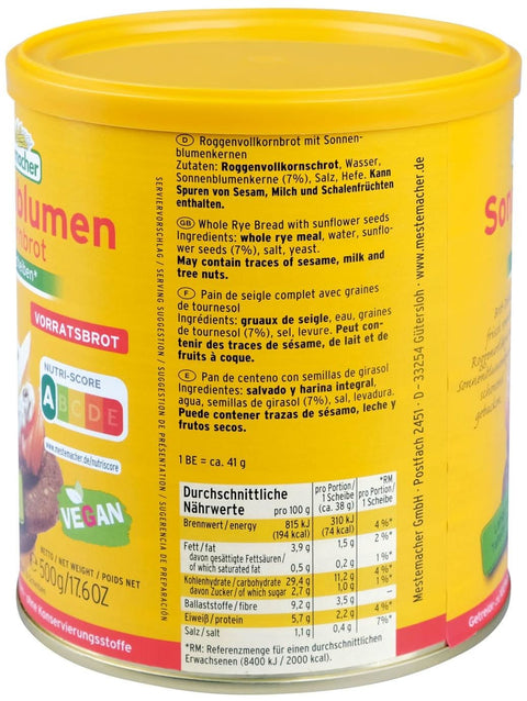 Mestemacher Sonnenblumenbrot Vollkornbrot 12 x 500g