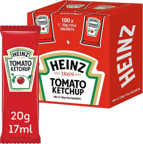 Heinz Tomato Ketchup Classic – Tomatenketchup in Portionsbeutel – 100 x 17 ml