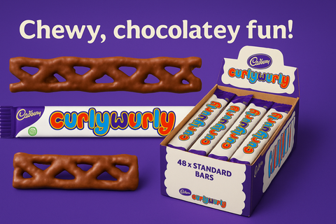 Cadbury Curly Wurly Schokoladen-Karamell-Riegel 48x21,5g