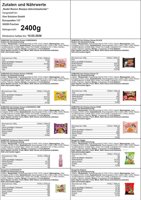 Ramen XXL Adventskalender - 24 köstliche Instant-Nudeln