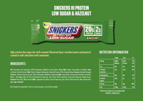 Snickers Low Sugar High Protein Bar Hazelnut 57g