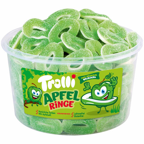 Trolli - Saure Apfelringe - Fruchtgummi - 150 Stück, 1,2kg