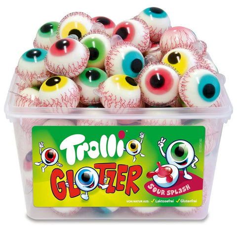 Trolli Glotzer 60 x Schaumzucker-Gummibonbon mit Super Saure Füllung