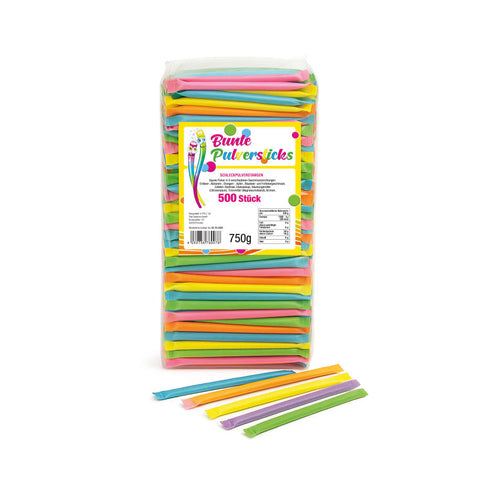 Vontek Karneval Wurfmaterial 500 Stück – Brausepulver & Süßigkeiten-Stangen | Perfekt als Kamelle für Fasching, Umzüge & Kinder