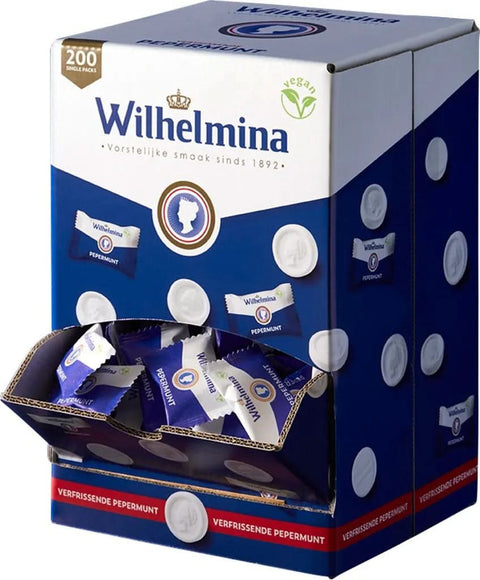 Wilhelmina | Pepermunt Vegan Bonbons | Display 200 Stück