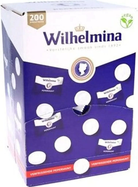 Wilhelmina | Pepermunt Vegan Bonbons | Display 200 Stück