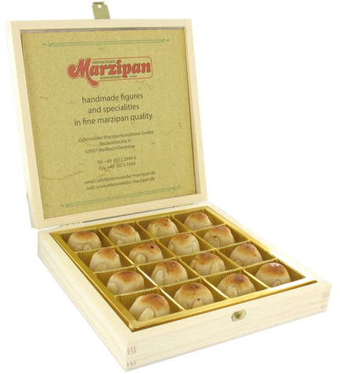 Odenwälder Marzipan Bethmännchen in der Holzkiste 200g