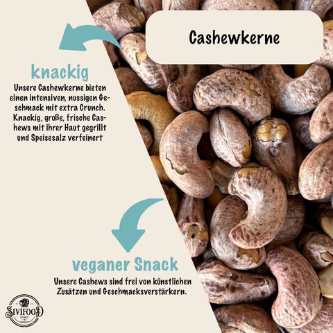 SIVIFOOD Jumbo Cashewkerne mit Haut 250g