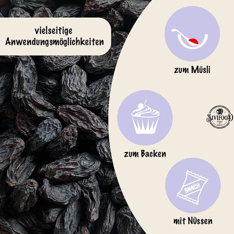 SIVIFOOD schwarze Jumbo Rosinen 300g
