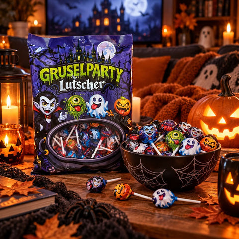 Gruselparty Lutscher Mix 750g – Süße & Saure Lollies gemischt – Halloween Süßigkeiten