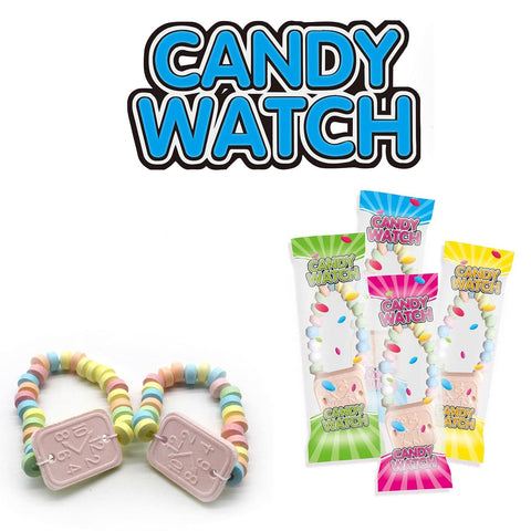 CANDY WATCH Traubenzucker Uhren (50 Stück) – Bunte essbare Uhren für Kindergeburtstag & Party – Retro Süßigkeiten Großpackung 725g