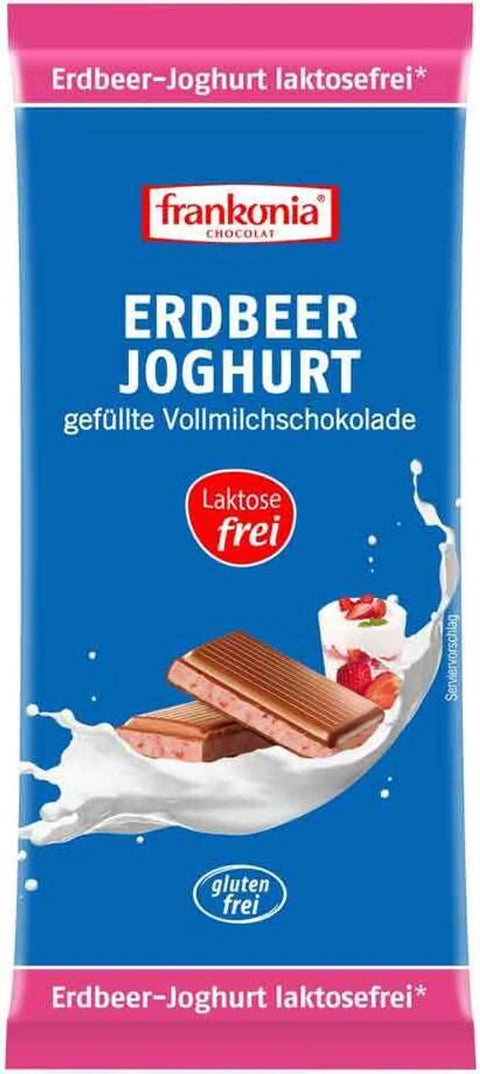 Frankonia Erdbeer Joghurt Schokolade laktosefrei und glutenfrei 100g