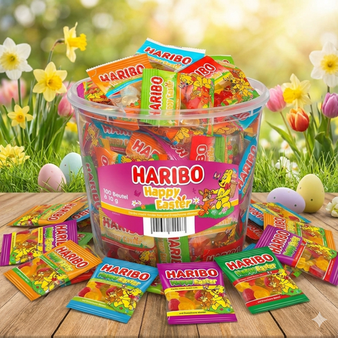 Haribo Christmas Minis 1 kg Eimer – 100 Mini-Tütchen im Weihnachtsdesign – Prime-Store