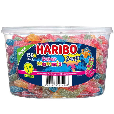 Haribo Super Wummis sauer/vegan Runddose 150 Stück