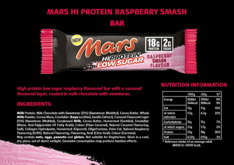 Mars Low Sugar High Protein Bar Raspberry Smash 55g
