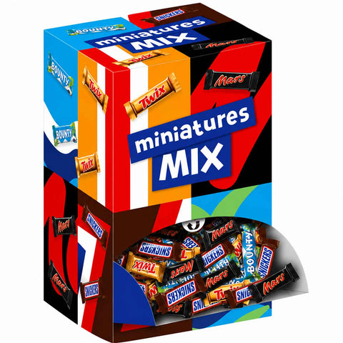 Miniatures Mix | 3kg | Mini Schokoriegel | Großpackung Schokolade | Party Mix
