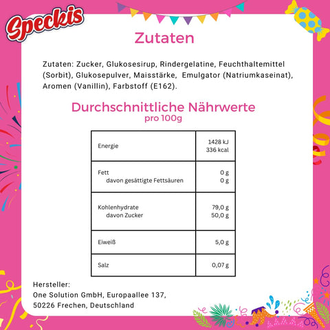 Marshmallow Speckis Speckseile als Wurfmaterial für Karneval & Fasching – 100 Stück einzeln verpackt 300g