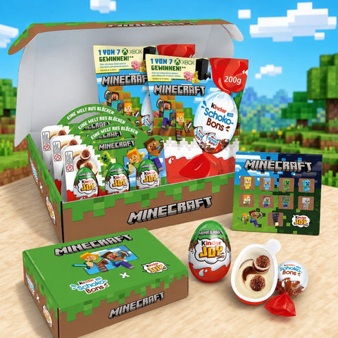 Kinder Minecraft Box – mit 9 Kinder Joy Eiern, 2 x Kinder Schoko-Bons 200 g