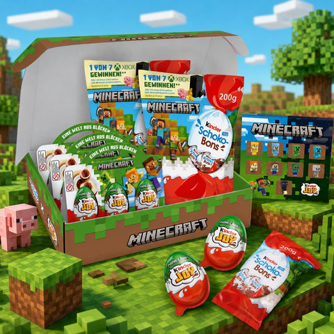 Kinder Minecraft Box – mit 9 Kinder Joy Eiern, 2 x Kinder Schoko-Bons 200 g