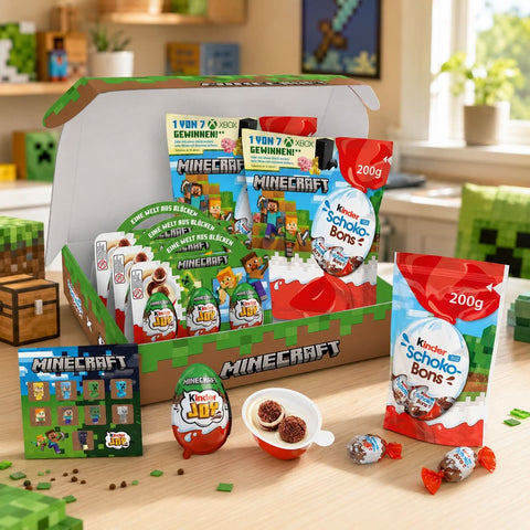 Kinder Minecraft Box – mit 9 Kinder Joy Eiern, 2 x Kinder Schoko-Bons 200 g