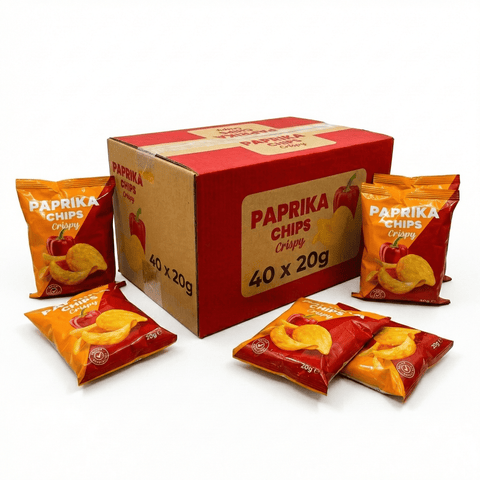 Paprika Chips als Karneval-Wurfmaterial – 40×20 g Mini-Chips einzeln verpackt