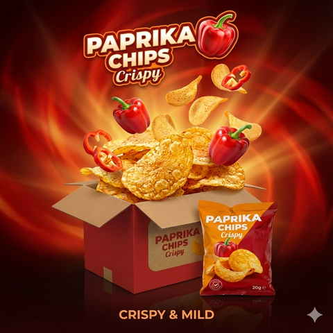 Paprika Chips als Karneval-Wurfmaterial – 40×20 g Mini-Chips einzeln verpackt