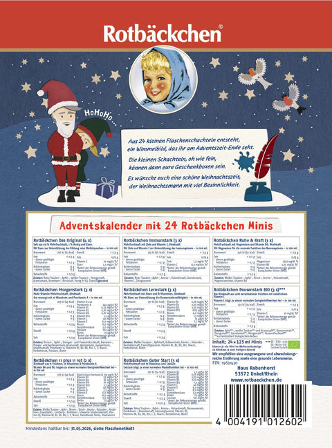 ROTBÄCKCHEN Saft-Adventskalender 2025