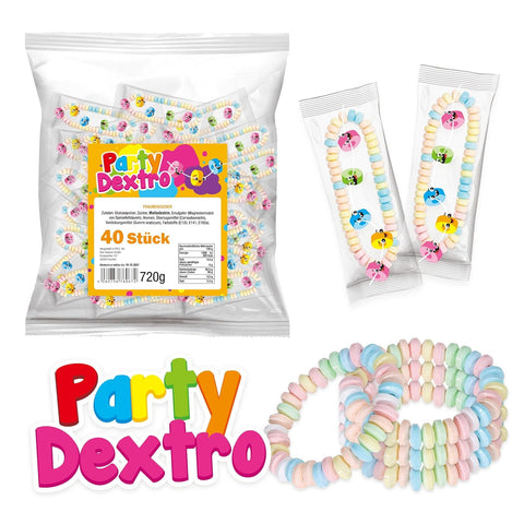Traubenzucker-Ketten - Wurfmaterial für Karneval & Fasching – 40 Stück einzeln verpackt 720g